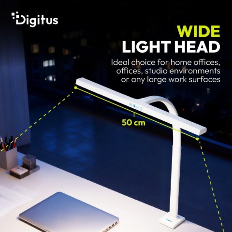 Lampa biurkowa LED, 50 cm, 1025 lm, 7 W, temp. barw 3000K-6500K, biała