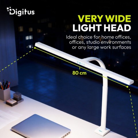 Lampa biurkowa LED, 80 cm, 2400 lm, 16 W, temp. barw 3000K-6500K, biała