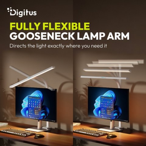 Lampa biurkowa LED, 80 cm, 2400 lm, 16 W, temp. barw 3000K-6500K, biała