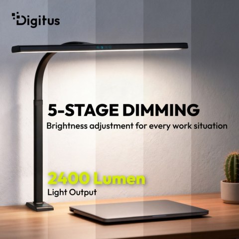 Lampa biurkowa LED, 80 cm, 2400 lm, 16 W, temp. barw 3000K-6500K, czarna