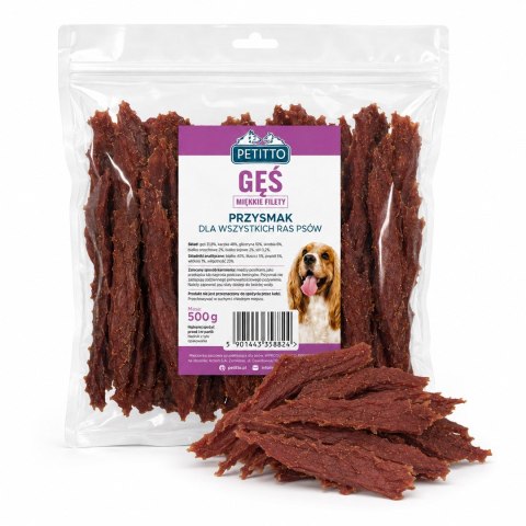 PETITTO - Miękkie filety z Gęsi- dla psa 500g