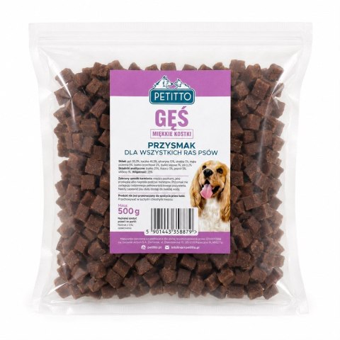 PETITTO - Wapienne kostki z gęsią- dla psa 500g
