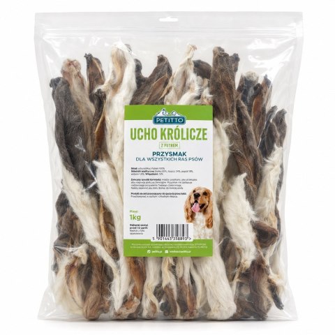 PETITTO - ucho królicze z futrem -1 kg