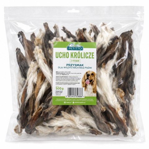PETITTO - ucho królicze z futrem- 500 g