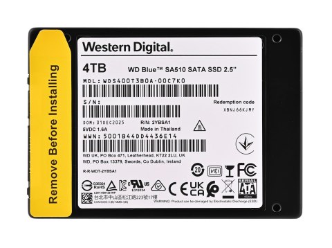 Dysk SSD WD Blue 4TB 2,5" SATA WDS400T3B0A