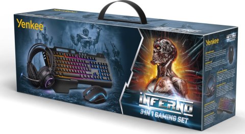 Zestaw Gaiming INFERNO YGS 01 3w1 klawiatura, mysz, słuchawki