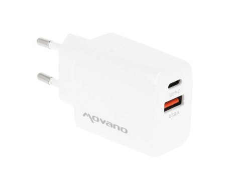 Ładowarka GaN 20W USB-C PD + USB-A (biała)