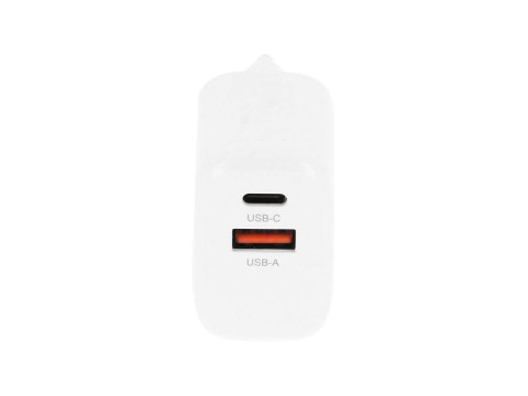 Ładowarka GaN 20W USB-C PD + USB-A (biała)