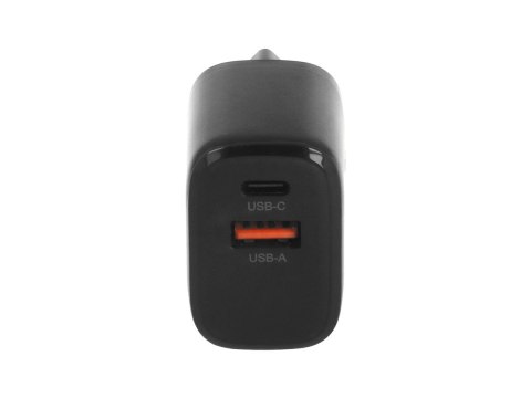 Ładowarka GaN 20W USB-C PD + USB-A (czarna)