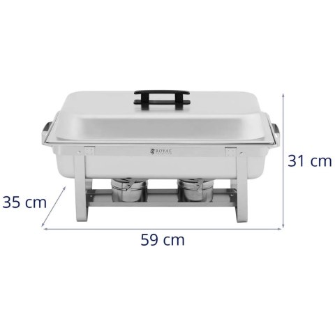 Podgrzewacz bemar bufetowy do potraw na pastę z pojemnikami GN 2 x 8l - zestaw 2 szt. Royal Catering