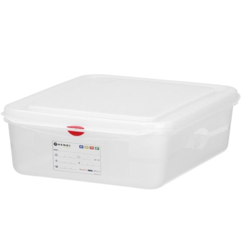 Pojemnik spożywczy GN 1/2 z etykietą pokrywką 4 l 325x265x65 mm Hendi
