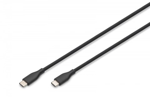 Kabel połączeniowy silikonowy USB-C - USB-C, USB 2.0 60W, 0,5m Czarny
