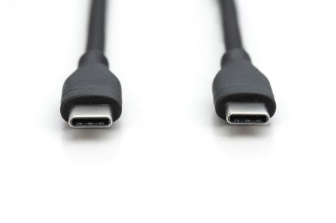 Kabel połączeniowy silikonowy USB-C - USB-C, USB 2.0 60W, 0,5m Czarny