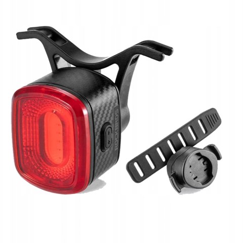 Lampka rowerowa LED czerwona tylna system hamowania STOP USB-C - czarna ROCKBROS