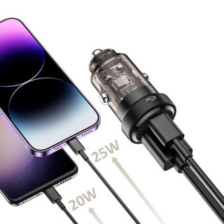 Ładowarka samochodowa USB-C USB-A CC45W QC 45W - czarna Tech-Protect
