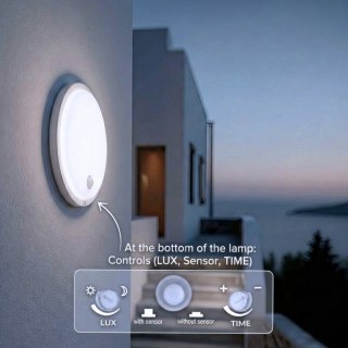 Lampa LED, IP65 czujnik PIR, MCE525 W 10W, 1000 lm, neutral white 4000 K