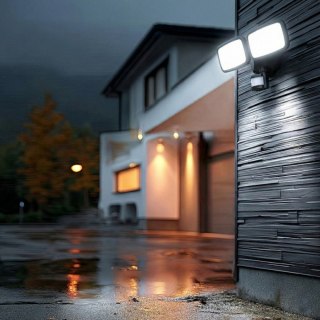 Ścienna lampa LED, czujnik PIR MCE524B 20W, 1500lm, IP65. neutral white 4000K, czarna