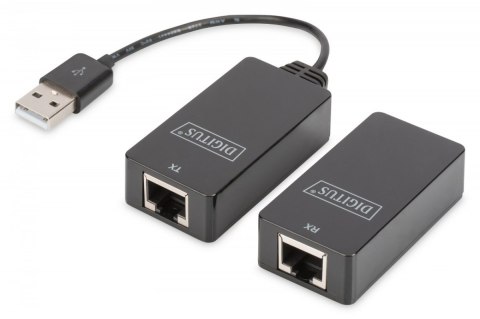 Przedłużacz/Extender USB 1.1 po skrętce Cat.5e/6 UTP/SFP do 45m, czarny, 20cm Digitus