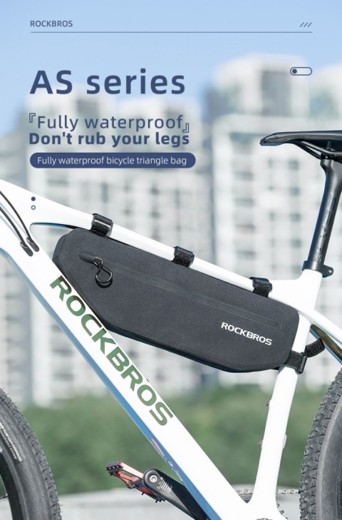 Wodoodporna torba rowerowa mocowana na rzepy pod ramę 3L czarna ROCKBROS