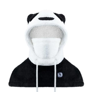 Ciepła kominiarka zimowa z futerka Panda dla dzieci i dorosłych rozmiar M - czarna/biała Qunature