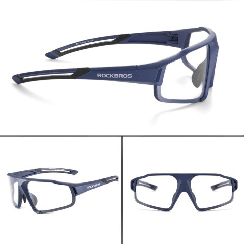 Okulary rowerowe fotochromowe UV400 z etui SP216BL - niebieskie ROCKBROS