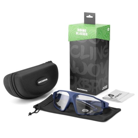 Okulary rowerowe fotochromowe UV400 z etui SP216BL - niebieskie ROCKBROS