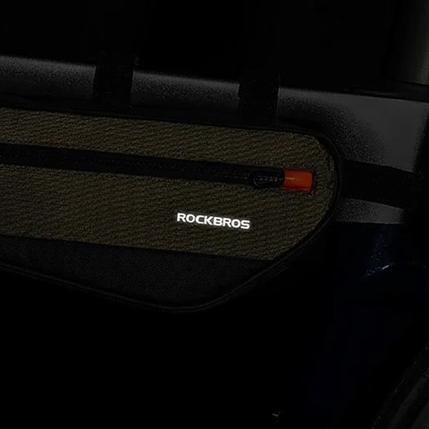 Torba rowerowa na ramę roweru z kieszenią boczną 1.7l - zielono-czarna ROCKBROS