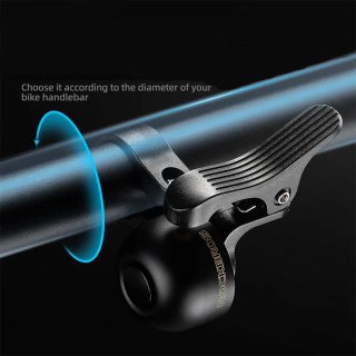 Dzwonek rowerowy na lewą stronę kierownicy - czarny