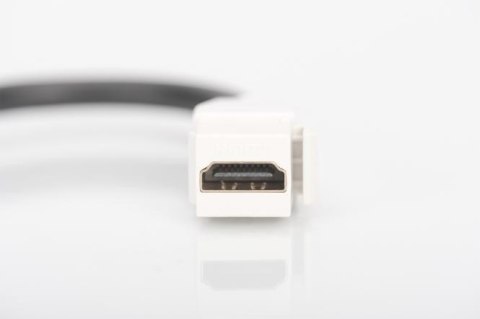 Moduł Keystone HDMI z kablem 12cm, łącznik do gniazd i pustych paneli, żeński/żeński, biały