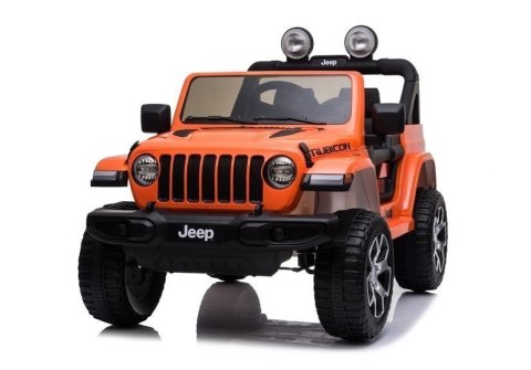 Auto na Akumulator Jeep Rubicon Światła LED MP3 Pilot 4x4 Pomarańczowy LEAN CARS