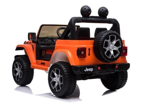 Auto na Akumulator Jeep Rubicon Światła LED MP3 Pilot 4x4 Pomarańczowy LEAN CARS