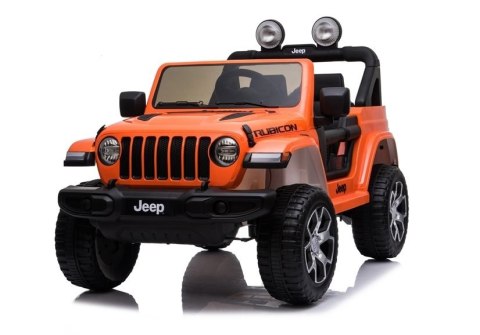 Auto na Akumulator Jeep Rubicon Światła LED MP3 Pilot 4x4 Pomarańczowy LEAN CARS