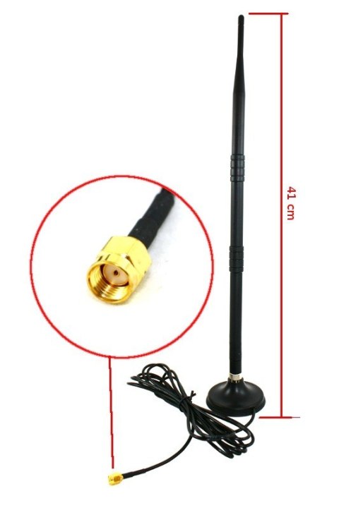 Antena dookólna WiFi 12dBI 41CM RP-SMA PODS, AK-05